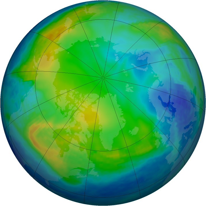 Arctic ozone map for 03 December 1992